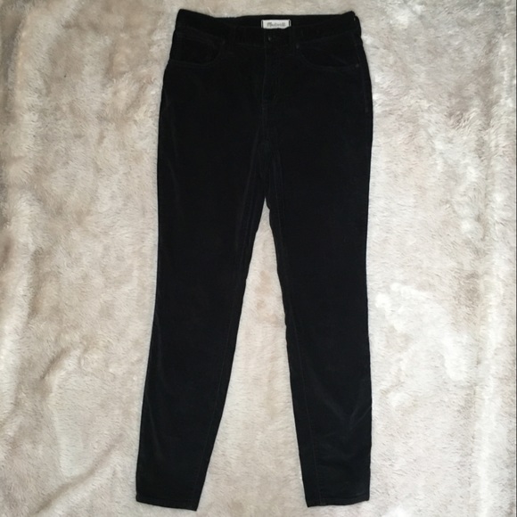 Madewell 9” High Riser Skinny Velvet Black Pants Waist 29 - Picture 5 of 10